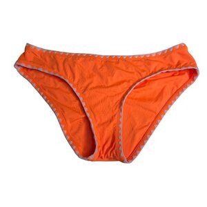 Lucky Brand Orange Bikini Bottom With White Trim Medium